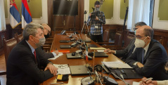 30. март 2021. Састанак председника Одбора за спољне послове проф. др Жарка Обрадовића са амбасадором Италије Карлом Ло Кашом